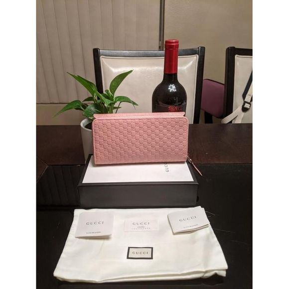 GUCCI Pink Soft Microguccissima Leather Continental Flap Wallet - Picture 4 of 7
